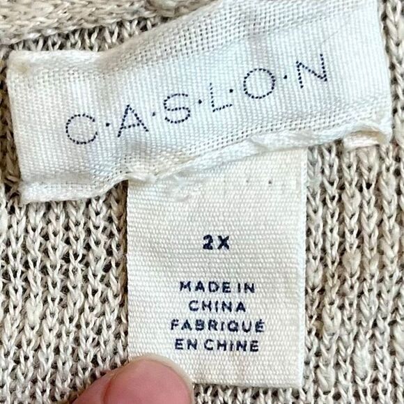 Caslon Cream Open Front Long Sleeve Cardigan 2X - Picture 10 of 11